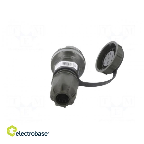 Connector: AC supply | female | socket | 2P+PE | 250VAC | 16A | green фото 5