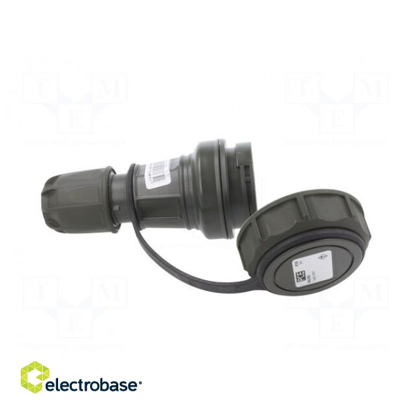 Connector: AC supply | female | socket | 2P+PE | 250VAC | 16A | green фото 7