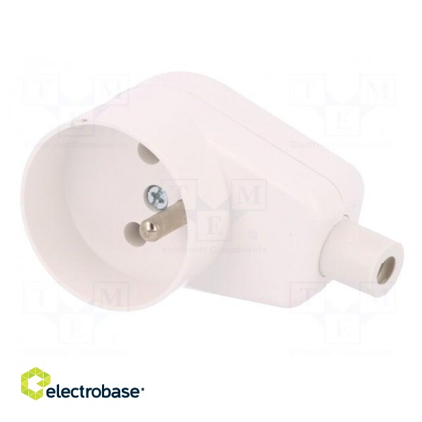Connector: AC supply | female | socket | 2P+PE | 250VAC | 16A | white фото 2