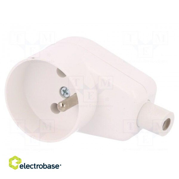Connector: AC supply | female | socket | 2P+PE | 250VAC | 16A | white image 1