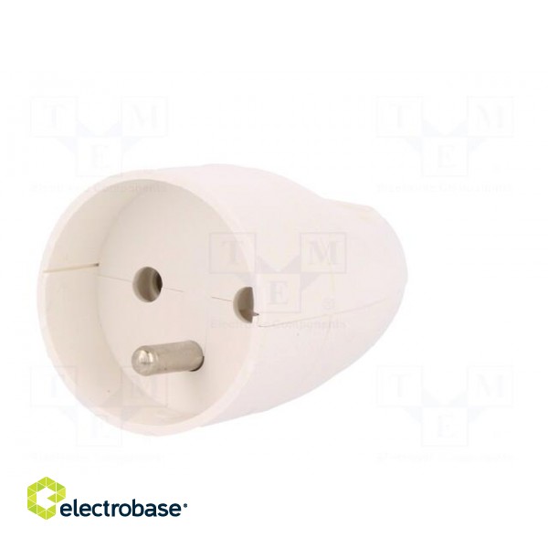 Connector: AC supply | female | socket | 2P+PE | 250VAC | 16A | white image 2