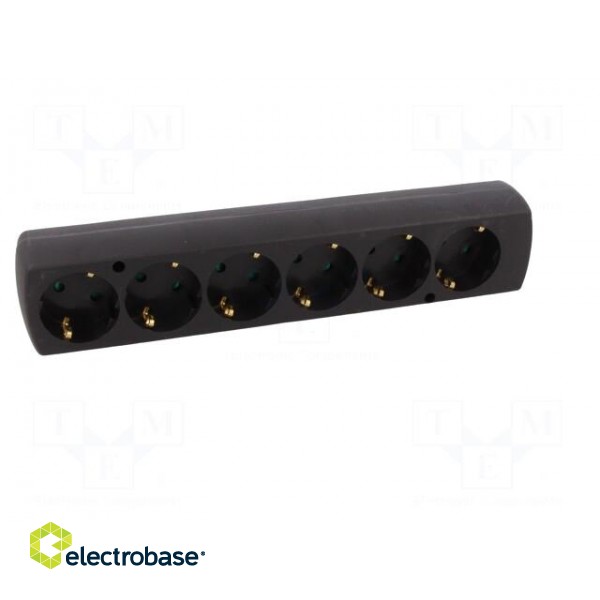 Connector: AC supply | female | splitter | 2P+PE | 250VAC | 16A | black image 9