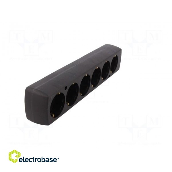 Connector: AC supply | female | splitter | 2P+PE | 250VAC | 16A | black image 8