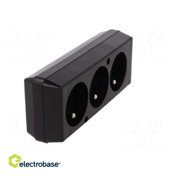 Connector: AC supply | female | splitter | 2P+PE | 250VAC | 16A | black paveikslėlis 8