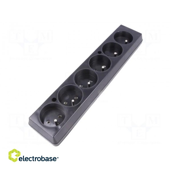 Connector: AC supply | female | splitter | 2P+PE | 250VAC | 16A | black paveikslėlis 1