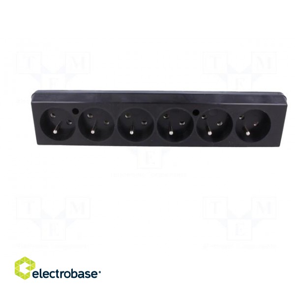 Connector: AC supply | female | splitter | 2P+PE | 250VAC | 16A | black paveikslėlis 3