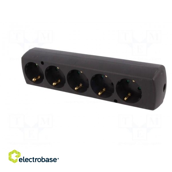 Connector: AC supply | female | splitter | 2P+PE | 250VAC | 16A | black image 2