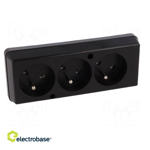 Connector: AC supply | female | splitter | 2P+PE | 250VAC | 16A | black фото 9