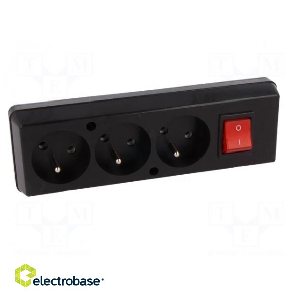 Connector: AC supply | female | splitter | 2P+PE | 250VAC | 16A | black image 9