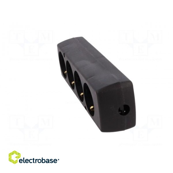 Connector: AC supply | female | splitter | 2P+PE | 250VAC | 16A | black фото 3