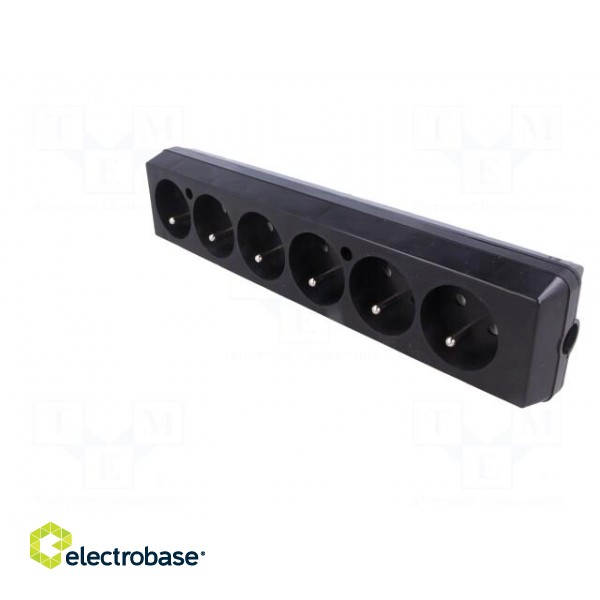 Connector: AC supply | female | splitter | 2P+PE | 250VAC | 16A | black paveikslėlis 4