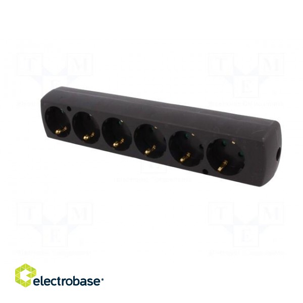 Connector: AC supply | female | splitter | 2P+PE | 250VAC | 16A | black image 2