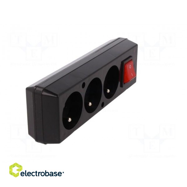 Connector: AC supply | female | splitter | 2P+PE | 250VAC | 16A | black image 8