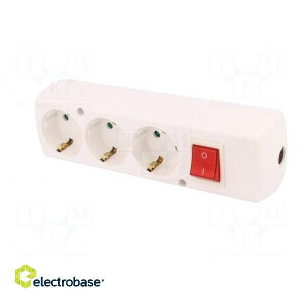 Connector: AC supply | female | splitter | 2P+PE | 250VAC | 16A | white фото 2