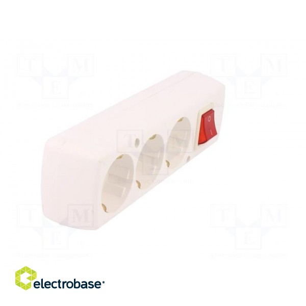 Connector: AC supply | female | splitter | 2P+PE | 250VAC | 16A | white фото 8