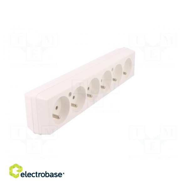 Connector: AC supply | female | splitter | 2P+PE | 250VAC | 16A | white image 8