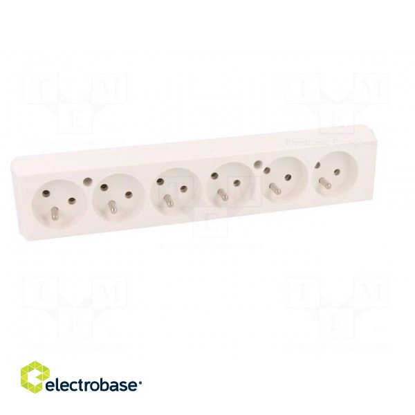 Connector: AC supply | female | splitter | 2P+PE | 250VAC | 16A | white image 9