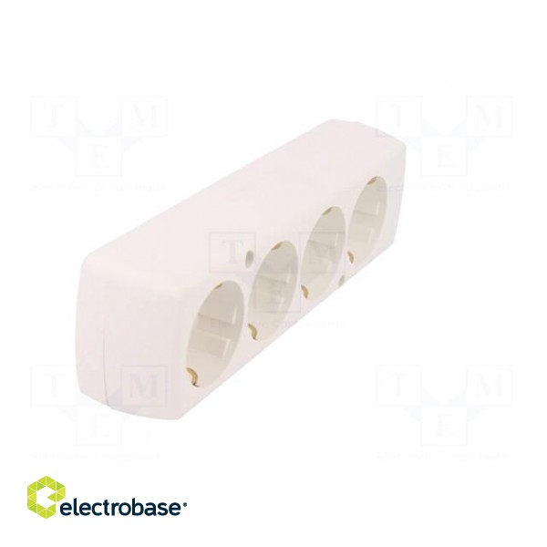 Connector: AC supply | female | splitter | 2P+PE | 250VAC | 16A | white paveikslėlis 8