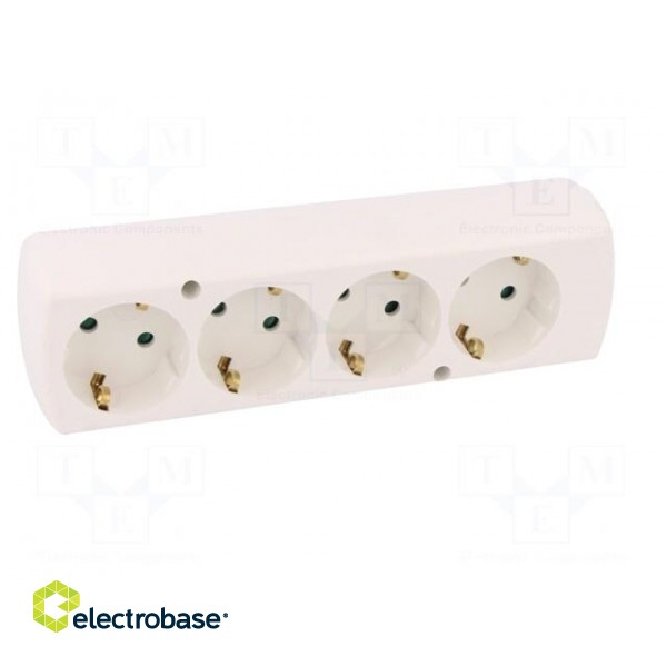 Connector: AC supply | female | splitter | 2P+PE | 250VAC | 16A | white paveikslėlis 9