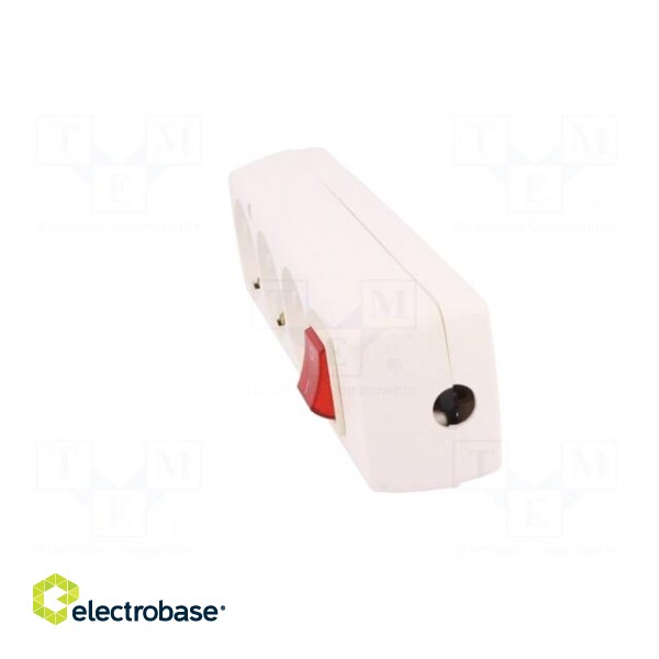 Connector: AC supply | female | splitter | 2P+PE | 250VAC | 16A | white фото 3