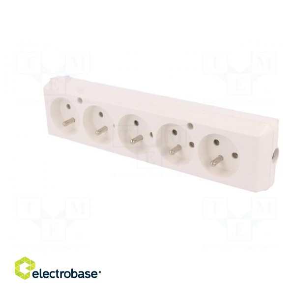 Connector: AC supply | female | splitter | 2P+PE | 250VAC | 16A | white paveikslėlis 2