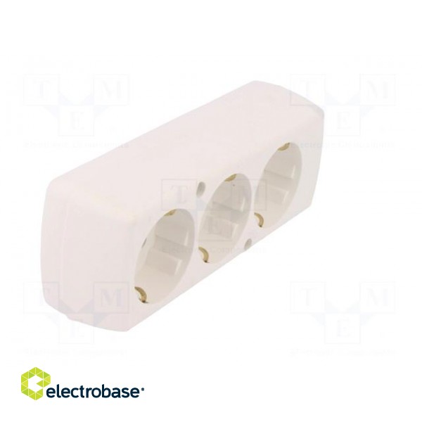 Connector: AC supply | female | splitter | 2P+PE | 250VAC | 16A | white image 8