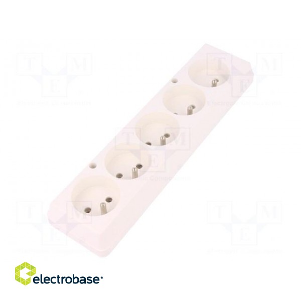 Connector: AC supply | female | splitter | 2P+PE | 250VAC | 16A | white image 1