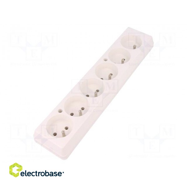 Connector: AC supply | female | splitter | 2P+PE | 250VAC | 16A | white image 1