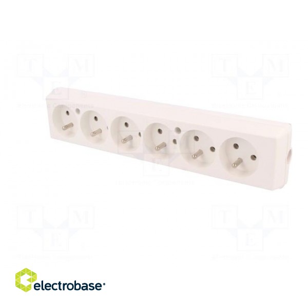 Connector: AC supply | female | splitter | 2P+PE | 250VAC | 16A | white image 2