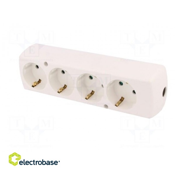 Connector: AC supply | female | splitter | 2P+PE | 250VAC | 16A | white фото 2