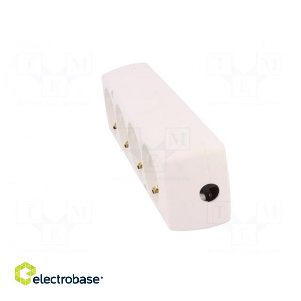 Connector: AC supply | female | splitter | 2P+PE | 250VAC | 16A | white image 3
