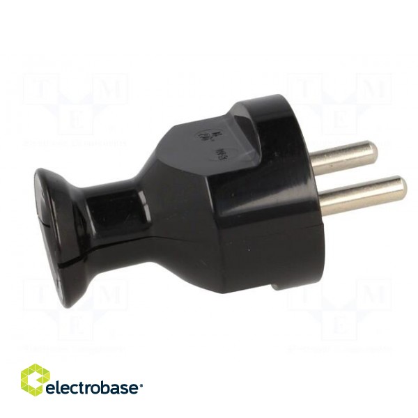 Connector: AC supply | male | plug | 2P | 230VAC | 16A | Type: round | black image 7