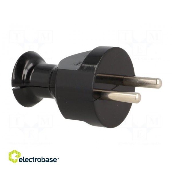 Connector: AC supply | male | plug | 2P | 230VAC | 16A | Type: round | black image 8