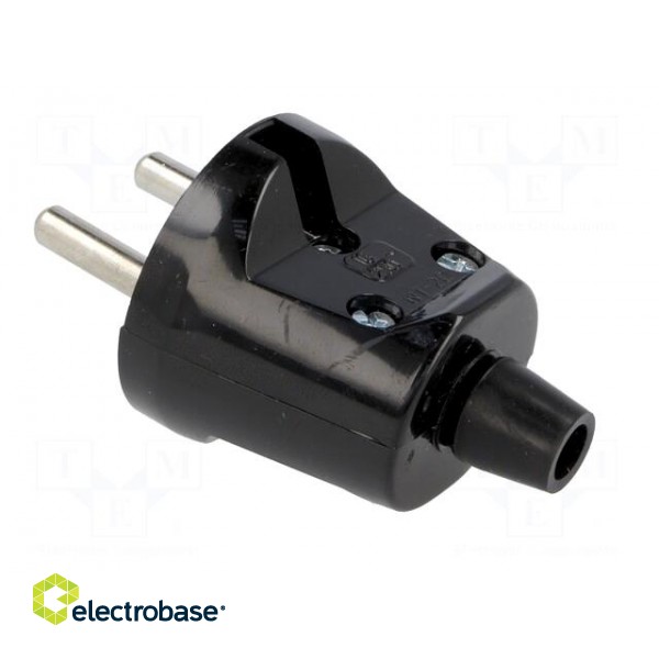 Connector: AC supply | male | plug | 2P | 230VAC | 16A | Type: round | black paveikslėlis 4