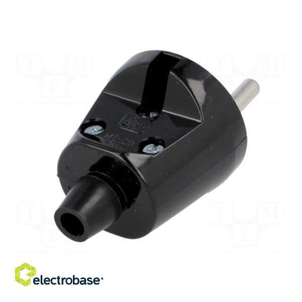 Connector: AC supply | male | plug | 2P | 230VAC | 16A | Type: round | black paveikslėlis 6