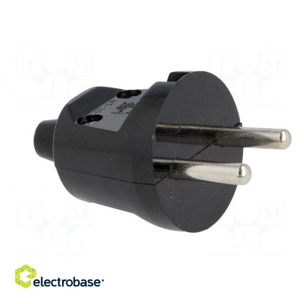 Connector: AC supply | male | plug | 2P | 230VAC | 16A | Type: round | black paveikslėlis 8