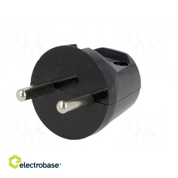 Connector: AC supply | male | plug | 2P | 230VAC | 16A | Type: round | black image 3