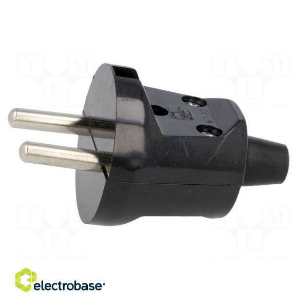 Connector: AC supply | male | plug | 2P | 230VAC | 16A | Type: round | black paveikslėlis 3