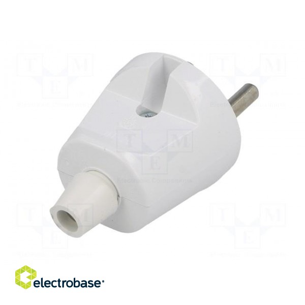 Connector: AC supply | male | plug | 2P | 230VAC | 16A | Type: round | white paveikslėlis 2
