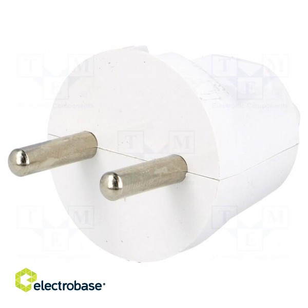 Connector: AC supply | male | plug | 2P | 230VAC | 16A | Type: round | white image 1