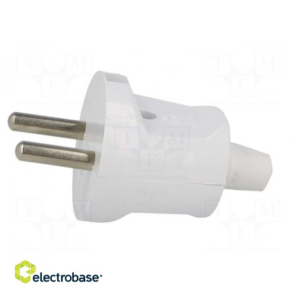 Connector: AC supply | male | plug | 2P | 230VAC | 16A | Type: round | white paveikslėlis 6