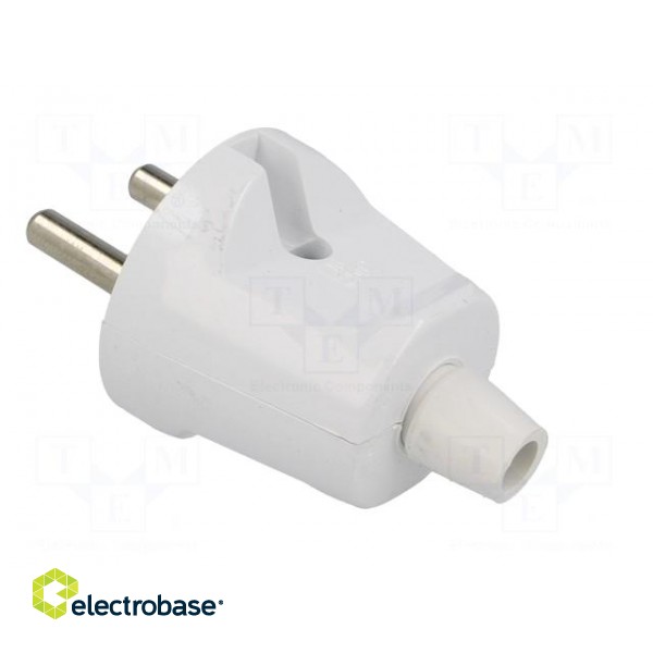Connector: AC supply | male | plug | 2P | 230VAC | 16A | Type: round | white image 8