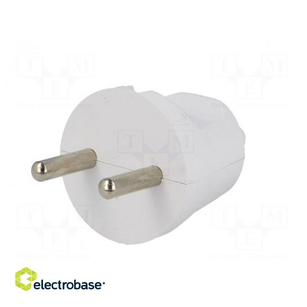 Connector: AC supply | male | plug | 2P | 230VAC | 16A | Type: round | white фото 2