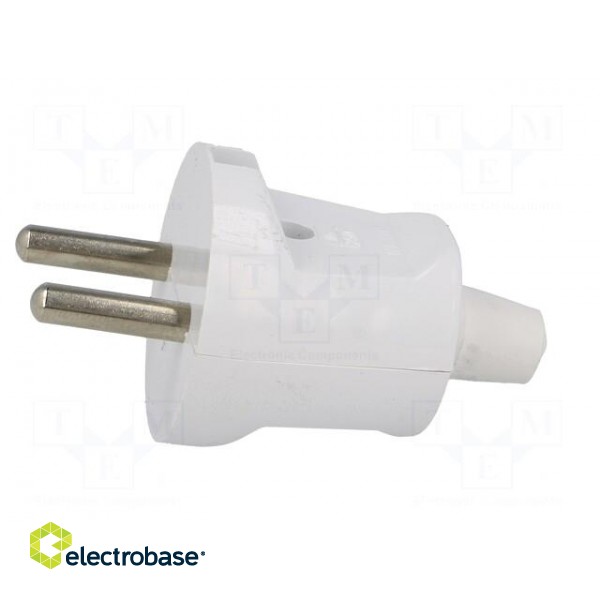 Connector: AC supply | male | plug | 2P | 230VAC | 16A | Type: round | white image 3