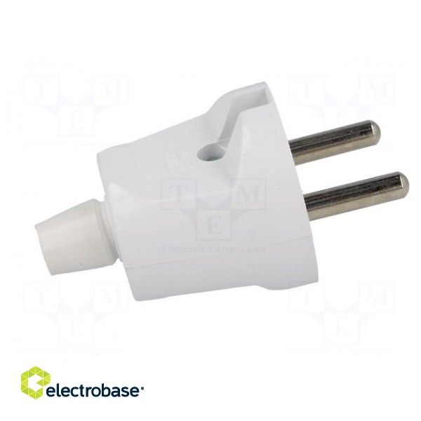 Connector: AC supply | male | plug | 2P | 230VAC | 16A | Type: round | white фото 7