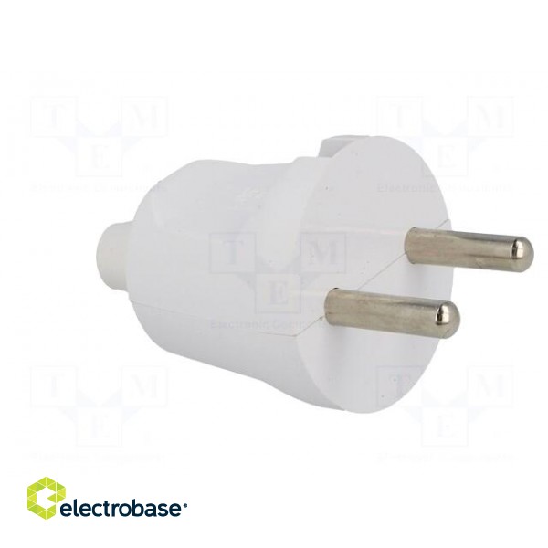 Connector: AC supply | male | plug | 2P | 230VAC | 16A | Type: round | white image 8