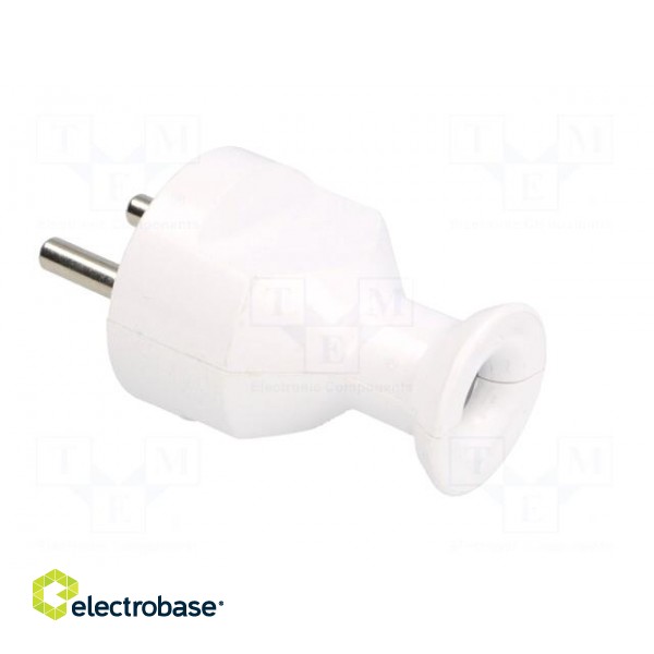 Connector: AC supply | male | plug | 2P | 230VAC | 16A | Type: round | white paveikslėlis 4