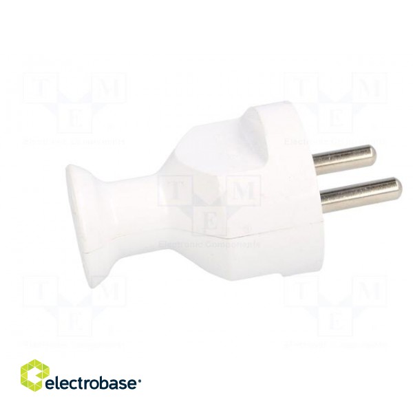 Connector: AC supply | male | plug | 2P | 230VAC | 16A | Type: round | white image 7