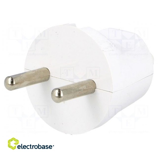 Connector: AC supply | male | plug | 2P | 230VAC | 16A | Type: round | white paveikslėlis 3