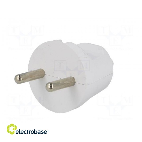 Connector: AC supply | male | plug | 2P | 230VAC | 16A | Type: round | white image 5